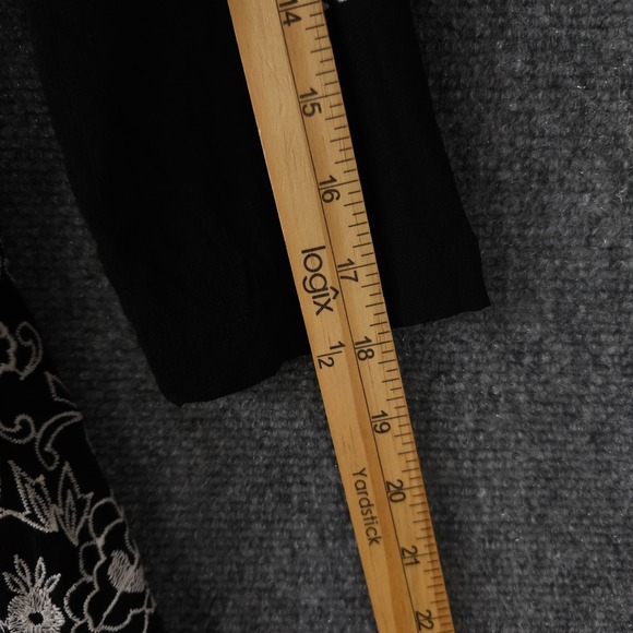 Anthropologie Vanessa Virginia Dress Womens 6 Black White Embroidered V Neck - Picture 8 of 12